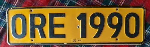 OLD (NOT CURRENT)  VEHICLE NUMBER PLATE - ORE PAUL ROUX FREE STATE