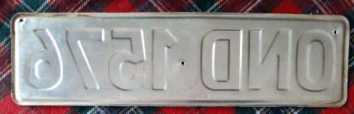 OLD (NOT CURRENT)  VEHICLE NUMBER PLATE - OND CLOCOLAN FREE STATE (BLACK REPAINTED)