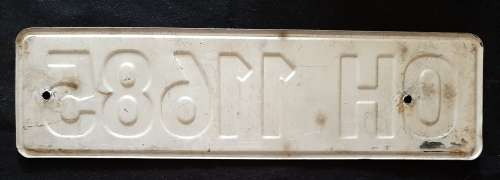 OLD (NOT CURRENT)  VEHICLE NUMBER PLATE - FRANKFORT FS (METAL)