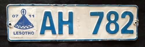 OLD LESOTHO  VEHICLE NUMBER PLATE