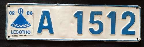 OLD LESOTHO  VEHICLE NUMBER PLATE