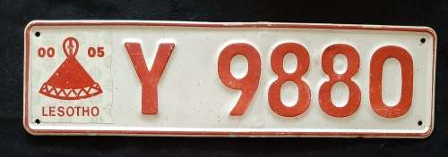 OLD LESOTHO  VEHICLE NUMBER PLATE