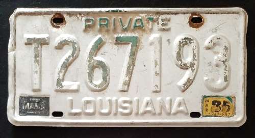 ORIGINAL USA LOUISIANA VEHICLE NUMBER PLATE.(METAL)