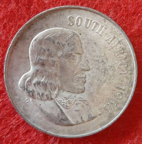 SOUTH AFRICA 1966 (ENGLISH) SILVER R1 COIN