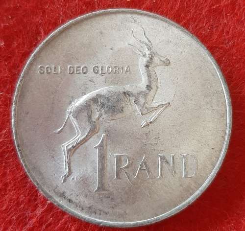 SOUTH AFRICA 1966 (ENGLISH) SILVER R1 COIN