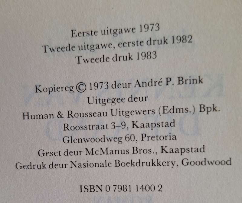 KENNIS VAN DIE AAND - ANDRE P. BRINK - HARDEBAND