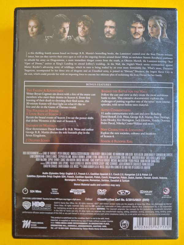 GAME OF THRONES  @@@ SEASON 4 @@@ DVD BOX SET