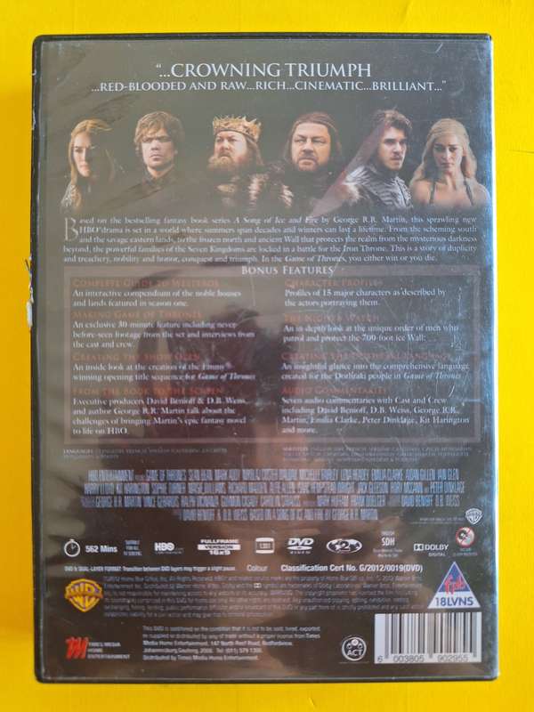 GAME OF THRONES  @@@ SEASON 1 @@@ DVD BOX SET