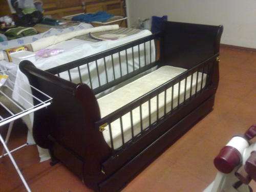 bed cot baby child mattress solid wood safe big large huge