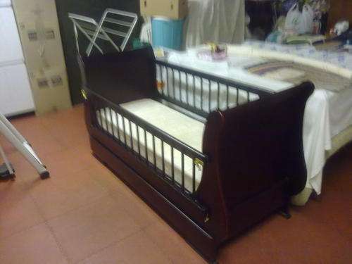 bed cot baby child big large huge solid wood beautiful mattress safe
