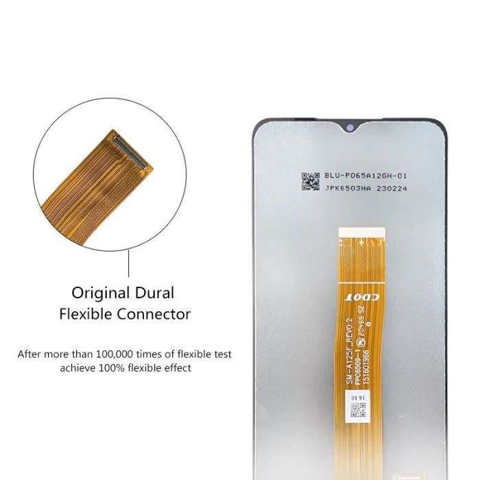 5.Replacement 6.5` LCD Screen & Digitizer for Samsung A12 with Tempered Glass