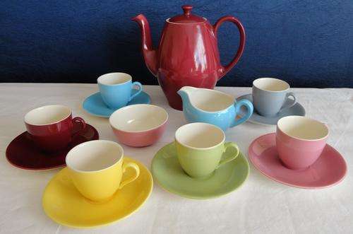 No Reserve !!!!! Contemporary Alfred Meakin Harlequin Espresso Set