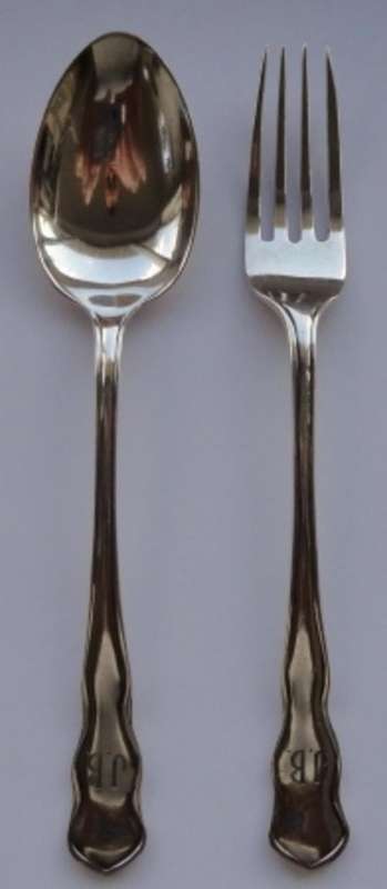 Hallmarked Silver Childs Spoon And Fork Birmingham 1922 WT 40.3gms