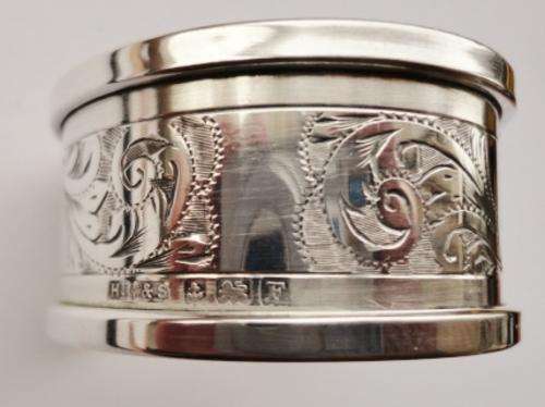 Hallmarked Silver Napkin Ring Birmingham 1930