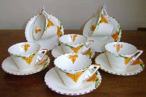 Burleigh Ware Art Deco teacups and saucers