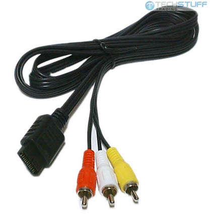 PS2: Composite Video+Audio AV-Out Cable (BRAND NEW)