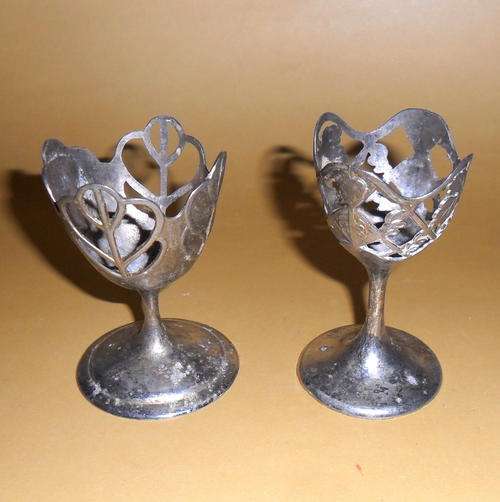 Vintage Metal Egg Cups - One bid for both!