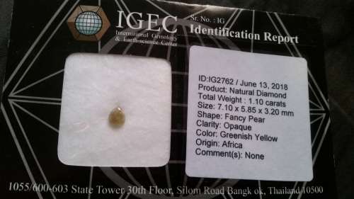 ***IGEC CERTIFIED*** 1.10ct WOW STUNNING RARE FANCY GREENISH YELLOW DIAMOND