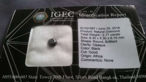 ***IGEC CERTIFIED*** HUGE 2.77ct WOW STUNNING RARE UNTREATED FANCY BLACK DIAMOND
