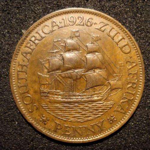 1926 South Africa GEOV Penny - Certifiable Specimen: EF