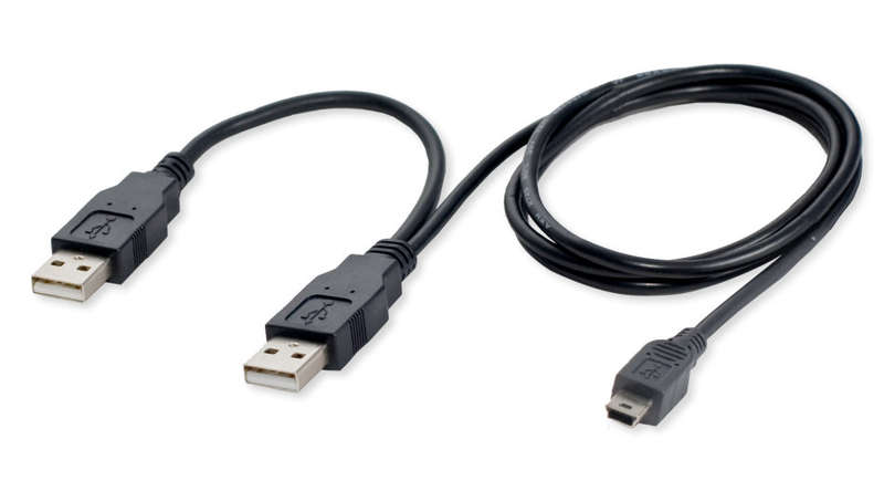Dual USB to Mini-USB Y-cable