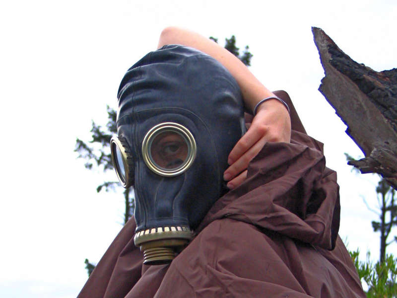 Genuine Soviet Black Russian Rubber Gas mask