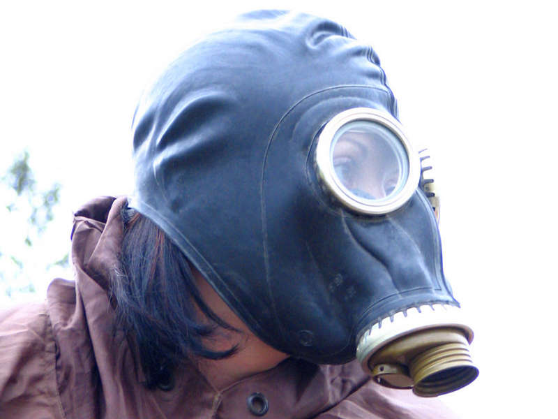 Genuine Soviet Black Russian Rubber Gas mask
