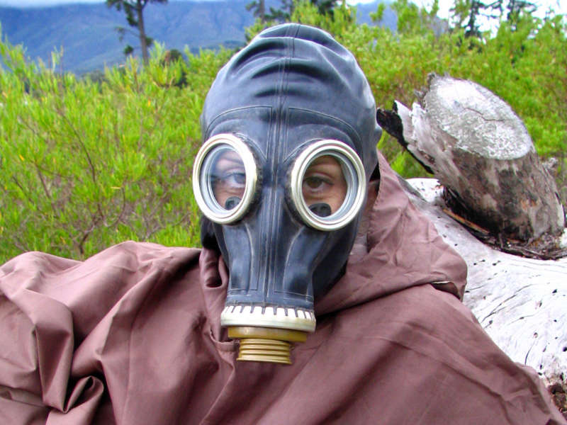 Genuine Soviet Black Russian Rubber Gas mask