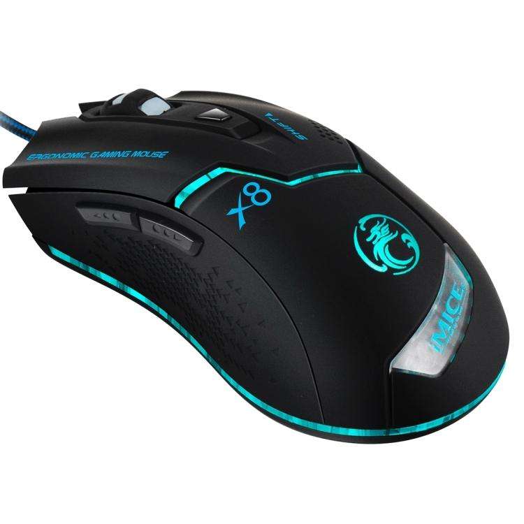 iMICE X8 LED Colorful Light USB 6 Buttons 3200 DPI Wired Optical Gaming Mouse