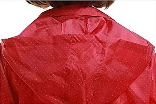 Ladies raincoat dress made from lightweight nylon | Red with white dots | Size 9-11