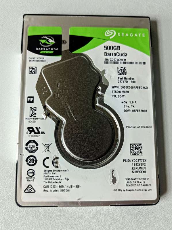 Seagate 500GB 2.5` SATA HDD | 140mb/s speeds | thin and quiet