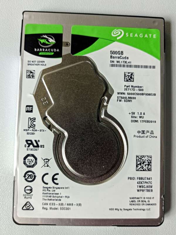 Seagate 500GB 2.5` SATA HDD | 140mb/s speeds | thin and quiet