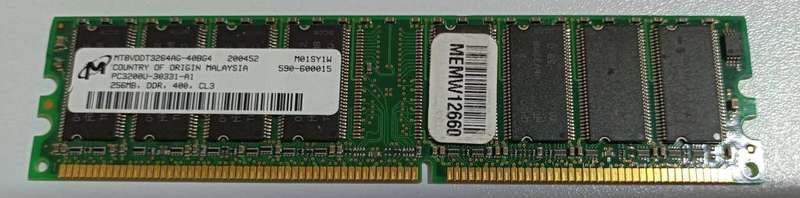 HP / Micron 256MB Module PC3200 400MHz CL3 Desktop DDR Memory