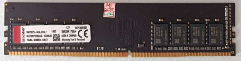 Kingston 4GB 1RX16 DDR4-2400 PC4-2400 RAM