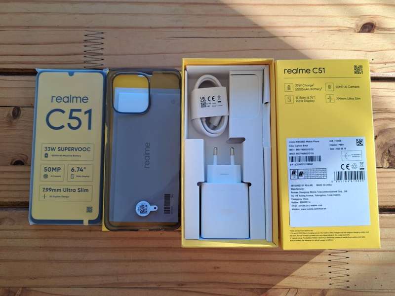 Realme C51 | In box, brand new, glass screen protector fitted, protective case included