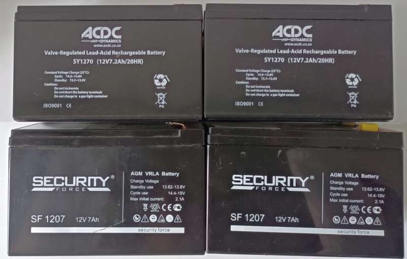 4x 12v 7ah batteries