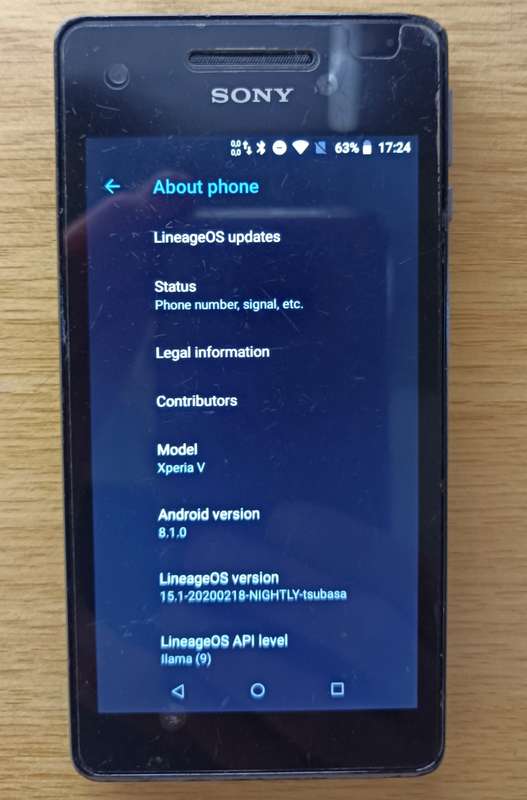 Sony Xperia V | 4G LTE | BRAVIA LED screen | Android 8.1 LineageOS | 13MP / FHD camera | In box