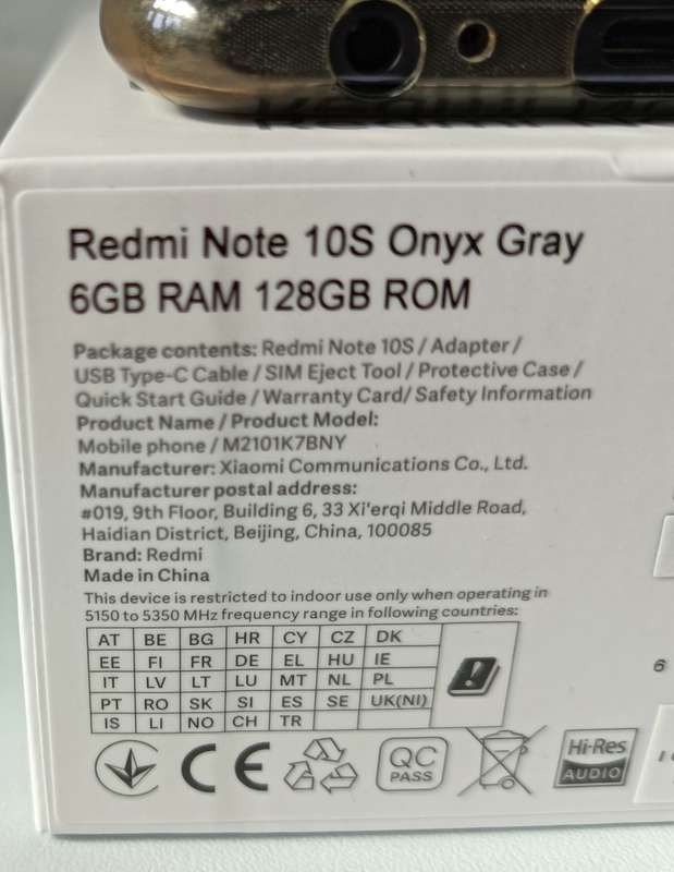 Xiaomi Redmi Note 10S | 6GB RAM | 128GB Storage | In box | 64MP camera