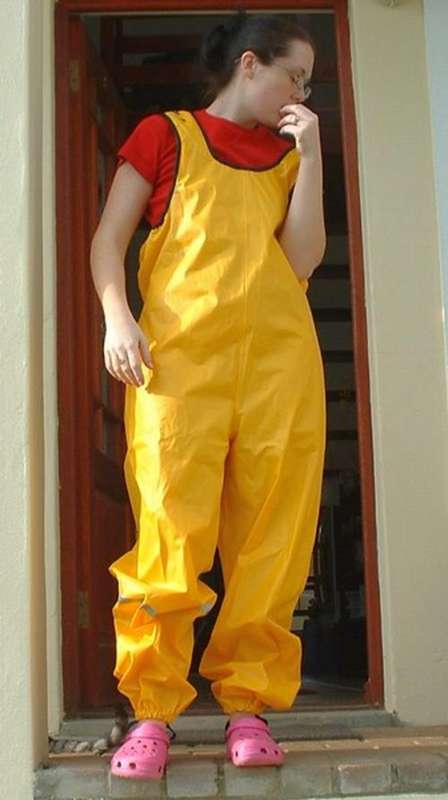 April Rain Yellow Rainpants | Size XS (Fits Large) | Made in Finland | Soft PVC (raincoat, rainwear)