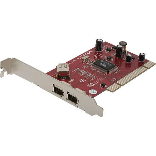 FireWire PCI Card - 2-ports rear - 1-port onboard - Free Shipping
