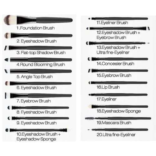 20 Pcs Makeup Brushes Set Professional Makeup Brushes Kit