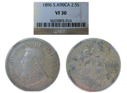 ZAR 1896 HALF CROWN- GRADED NGC VF30