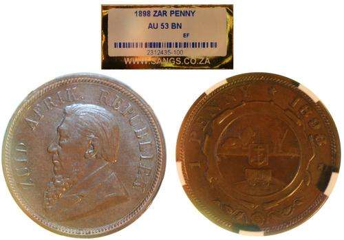 ZAR 1898 1 PENNY AU53 BN