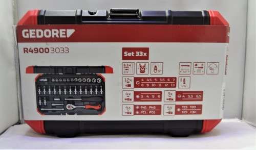 Gedore Red 1/4 Inch Socket Set - 33 Piece