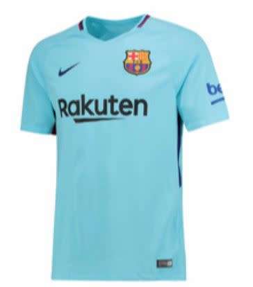 17-18 Barcelona Away Jersey Light Blue - Large