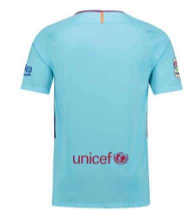 17-18 Barcelona Away Jersey Light Blue - Large