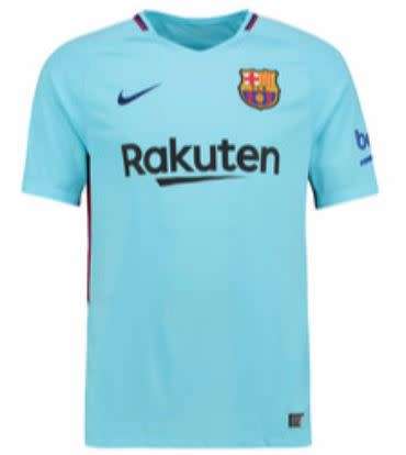 17-18 Barcelona Away Jersey Light Blue - Large