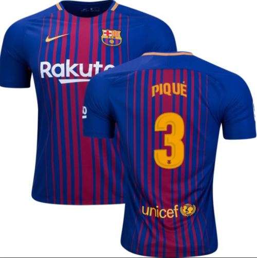 17-18 Barcelona Home Jersey Blue/Red - Large (Pique)