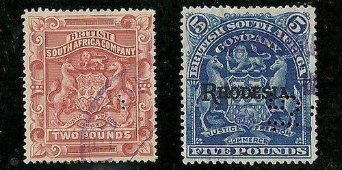 BSAC 2 POUND and BSAC/RHODESIA 5 POUND