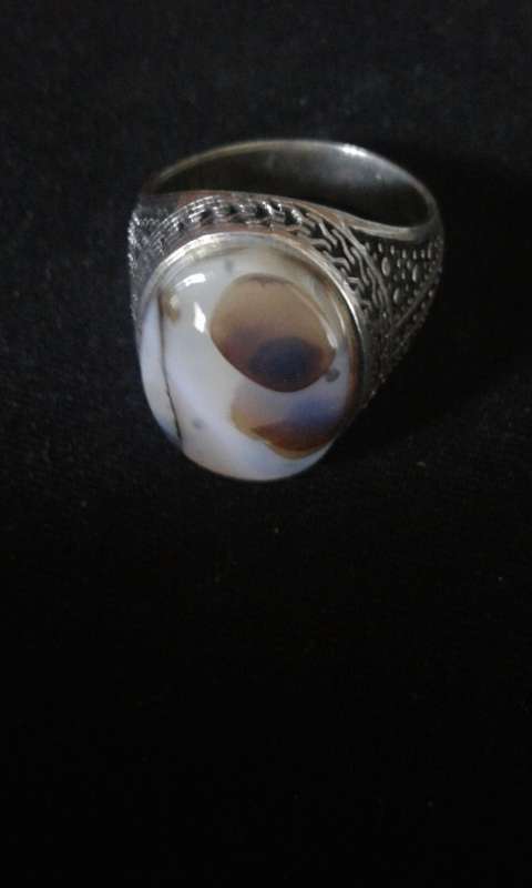 .925 Sterling Silver Mens Gemstone Ring